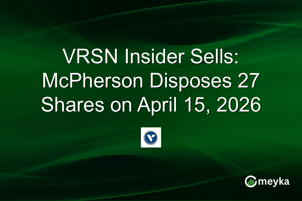 VRSN Insider Sells: McPherson Disposes 27 Shares on April 15, 2026