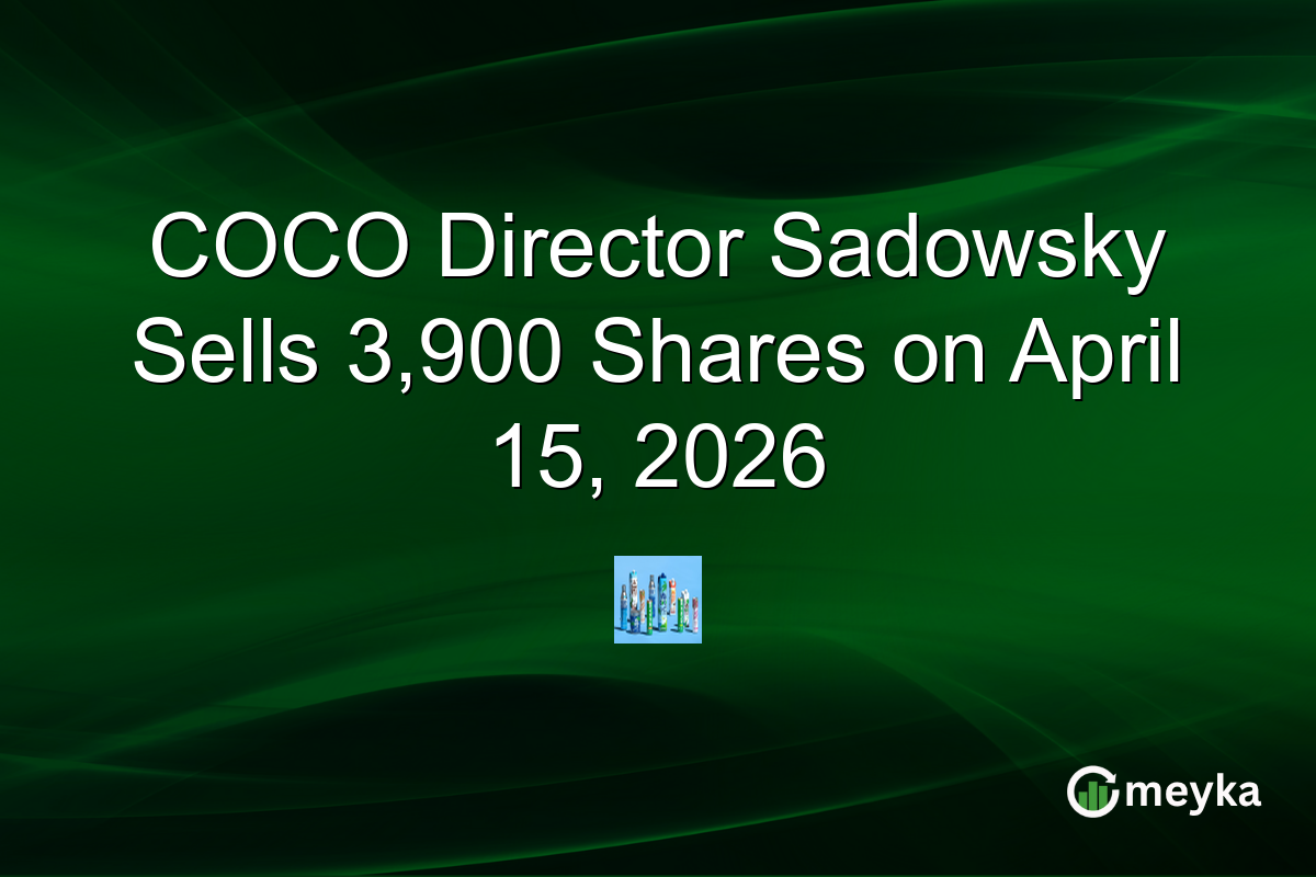 COCO Director Sadowsky Sells 3,900 Shares on April 15, 2026