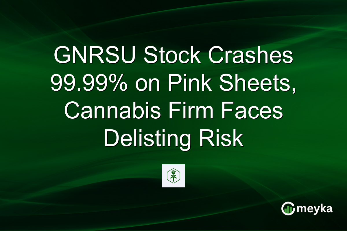 GNRSU Stock Crashes 99.99% on Pink Sheets, Cannabis Firm Faces Delisting Risk