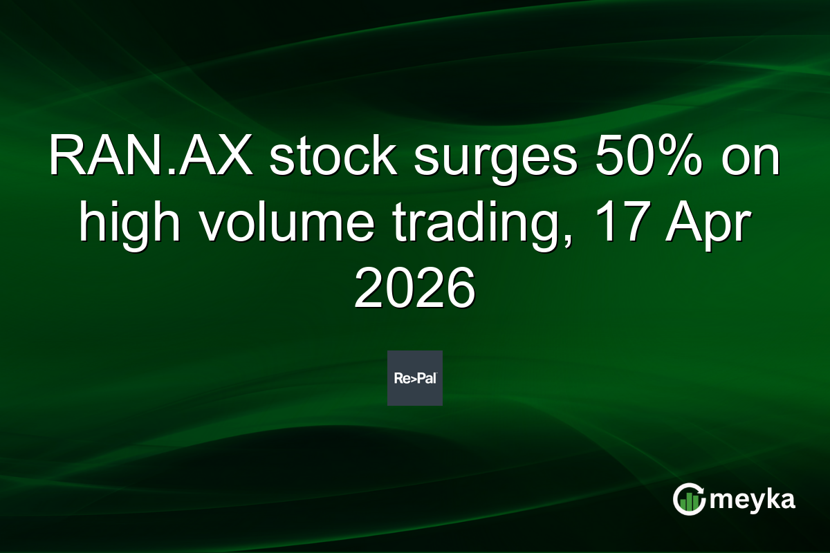 RAN.AX stock surges 50% on high volume trading, 17 Apr 2026