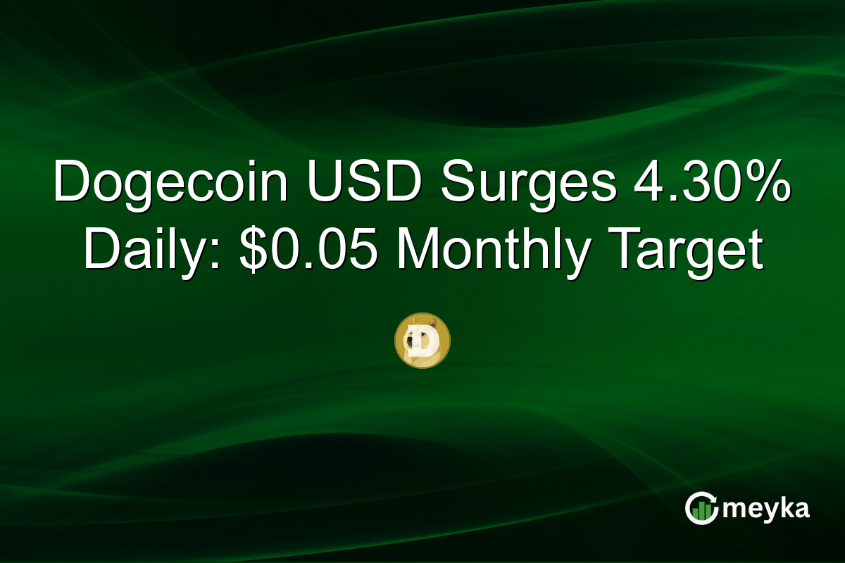 Dogecoin USD Surges 4.30% Daily: $0.05 Monthly Target
