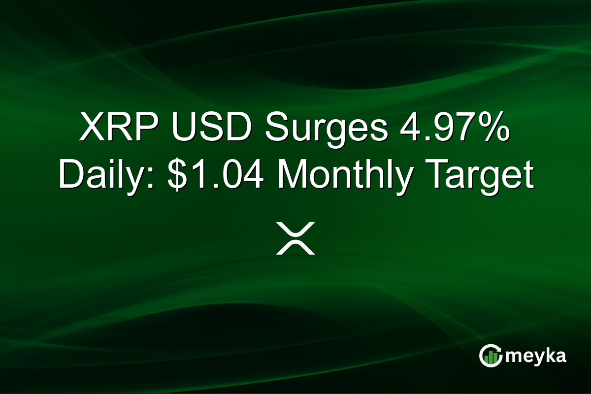 XRP USD Surges 4.97% Daily: $1.04 Monthly Target