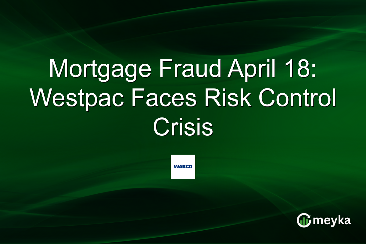 Mortgage Fraud April 18: Westpac Faces Risk Control Crisis
