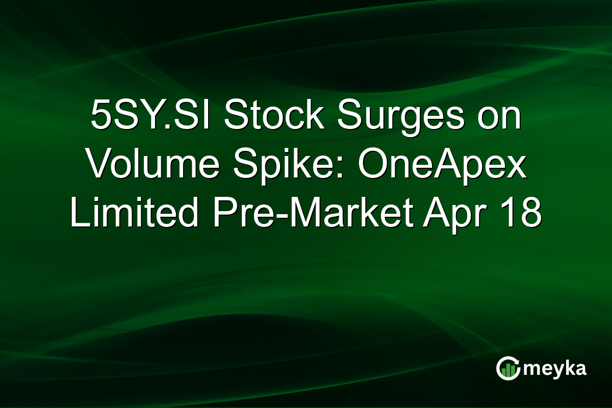 5SY.SI Stock Surges on Volume Spike: OneApex Limited Pre-Market Apr 18