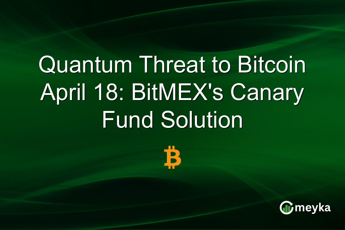 Quantum Threat to Bitcoin April 18: BitMEX’s Canary Fund Solution