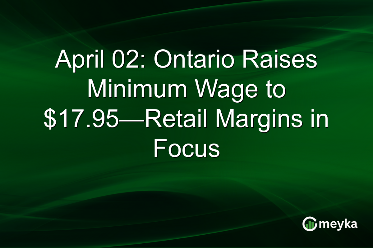 April 02: Ontario Raises Minimum Wage to $17.95—Retail Margins in Focus