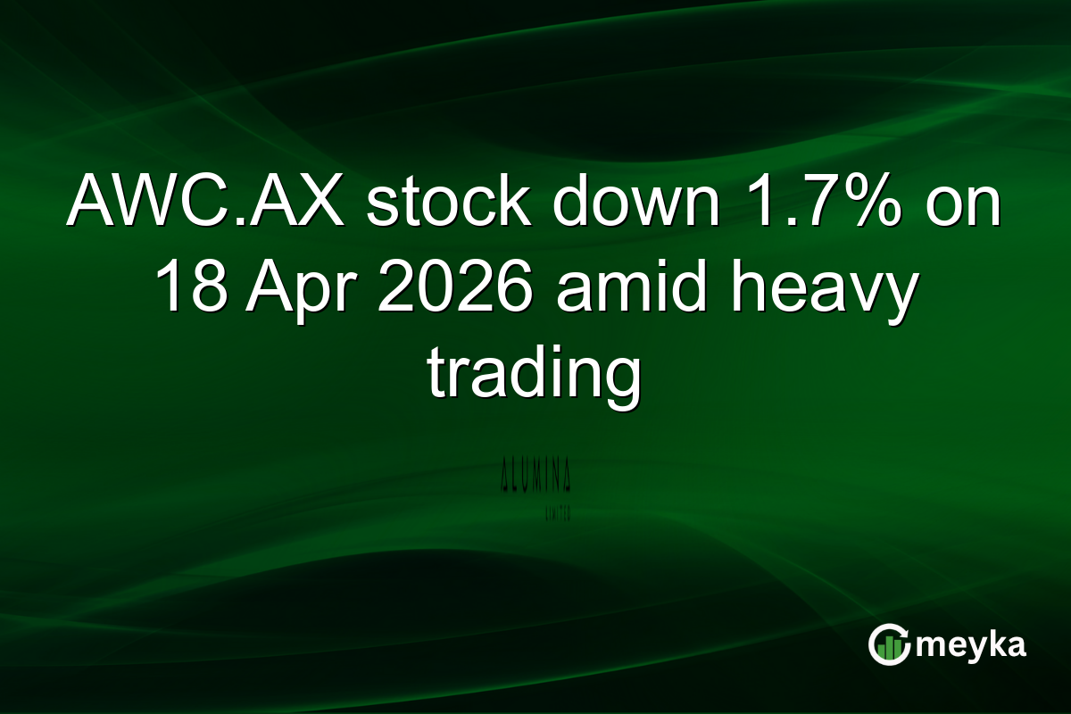 AWC.AX stock down 1.7% on 18 Apr 2026 amid heavy trading