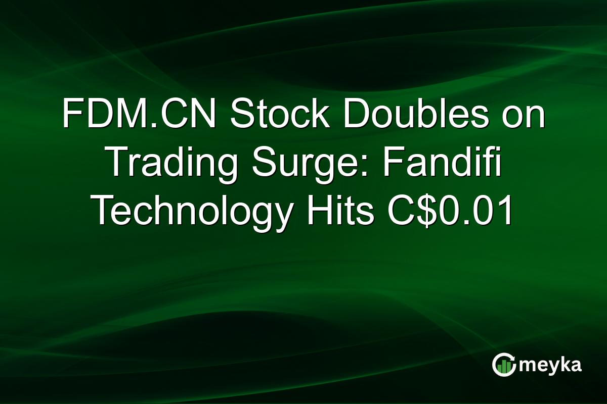 FDM.CN Stock Doubles on Trading Surge: Fandifi Technology Hits C$0.01