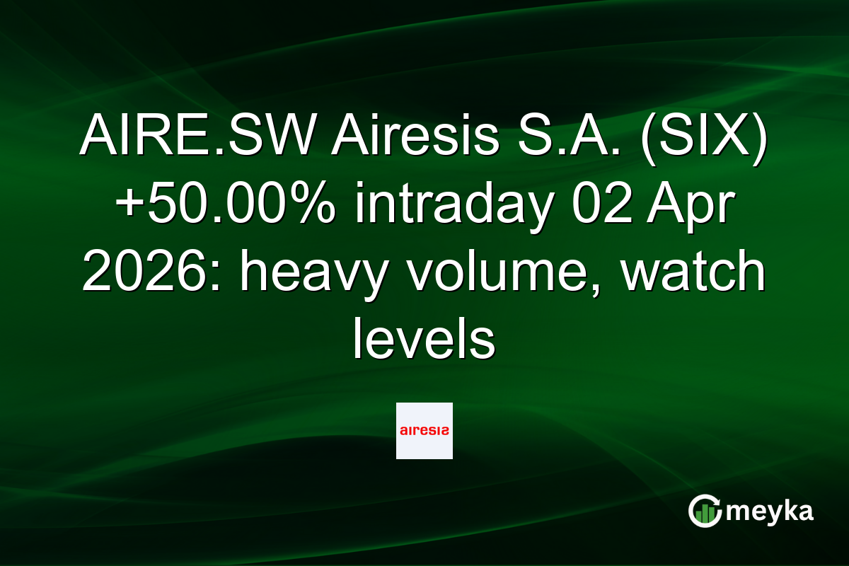 AIRE.SW Airesis S.A. (SIX) +50.00% intraday 02 Apr 2026: heavy volume, watch levels