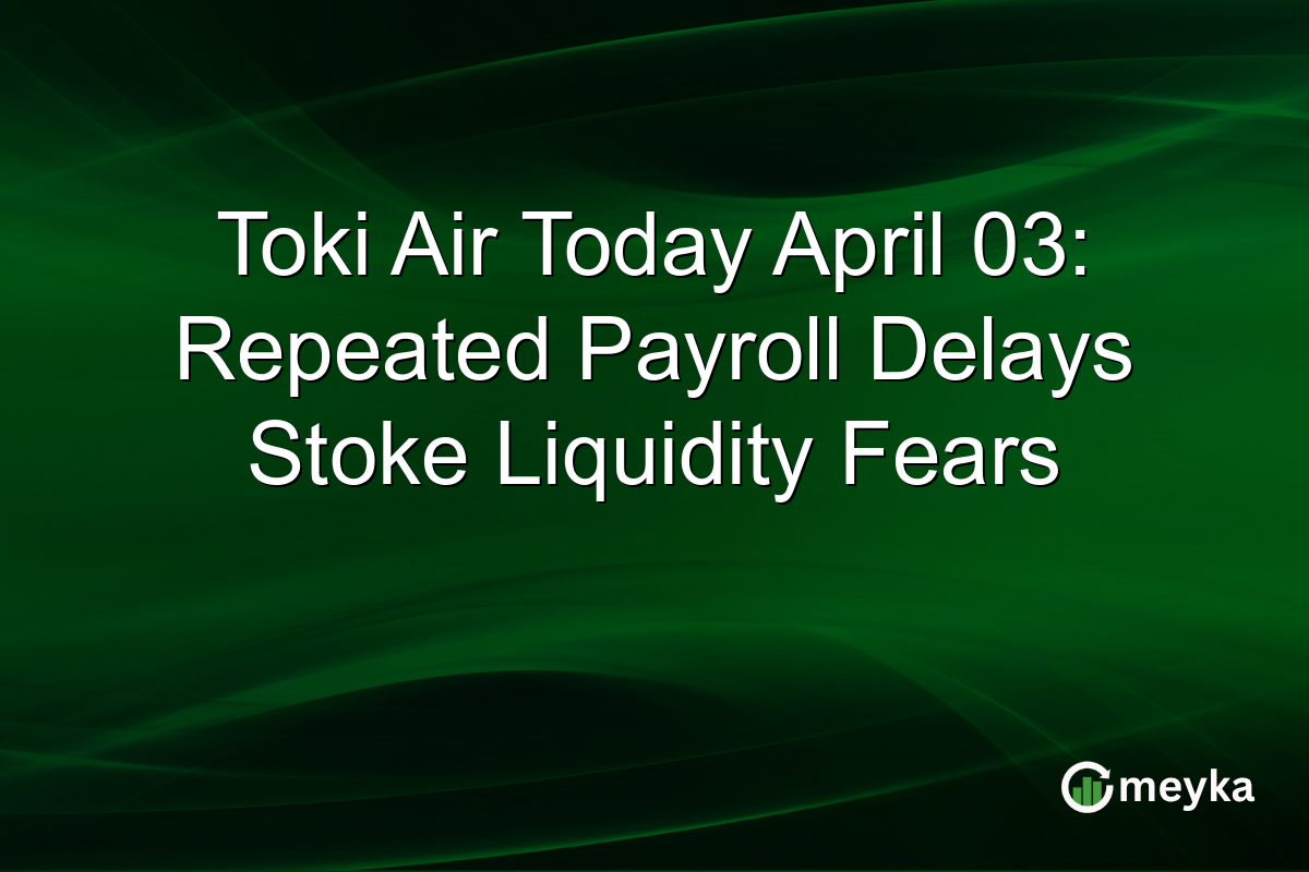 Toki Air Today April 03: Repeated Payroll Delays Stoke Liquidity Fears