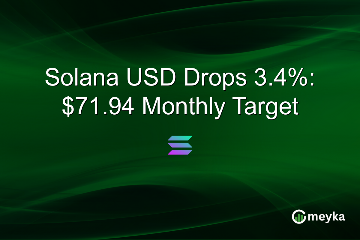 Solana USD Drops 3.4%: $71.94 Monthly Target