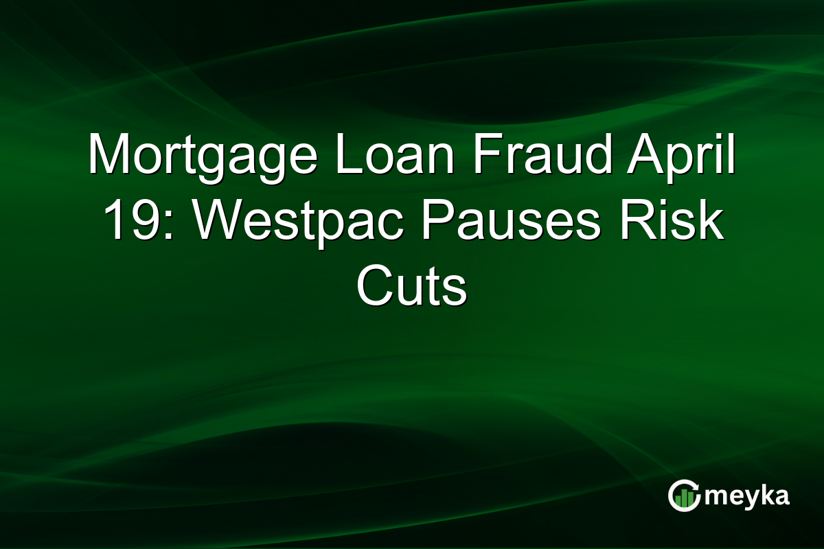 Mortgage Loan Fraud April 19: Westpac Pauses Risk Cuts
