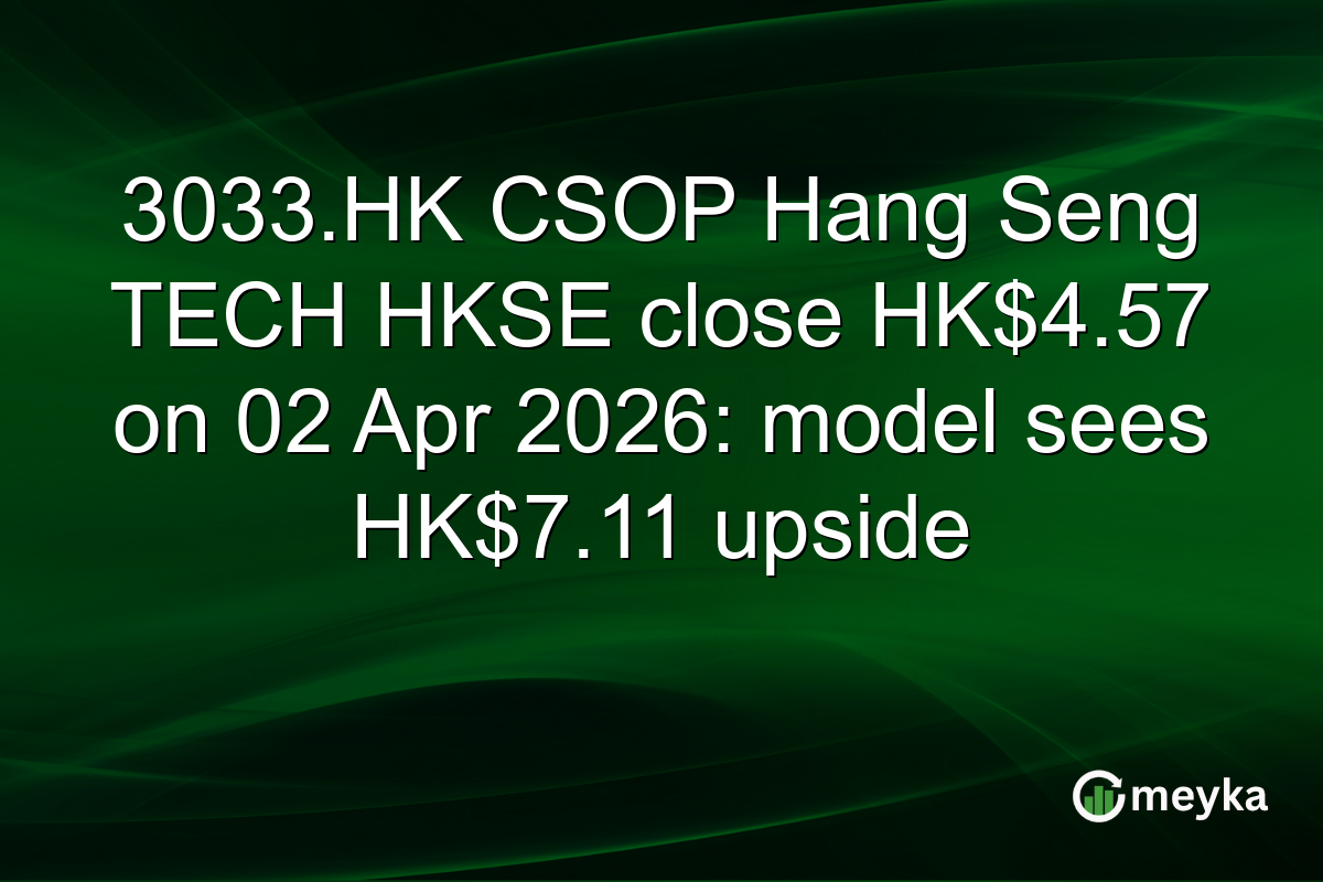 3033.HK CSOP Hang Seng TECH HKSE close HK$4.57 on 02 Apr 2026: model sees HK$7.11 upside