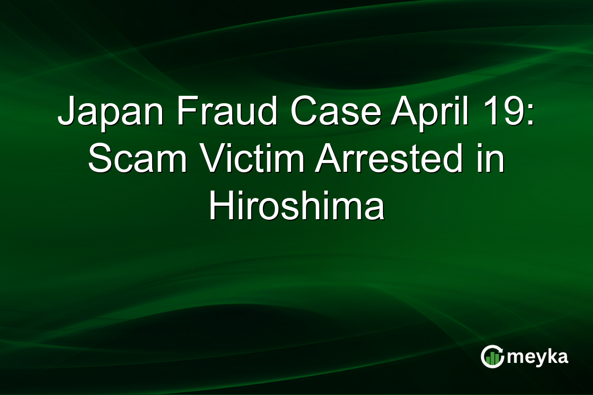 Japan Fraud Case April 19: Scam Victim Arrested in Hiroshima