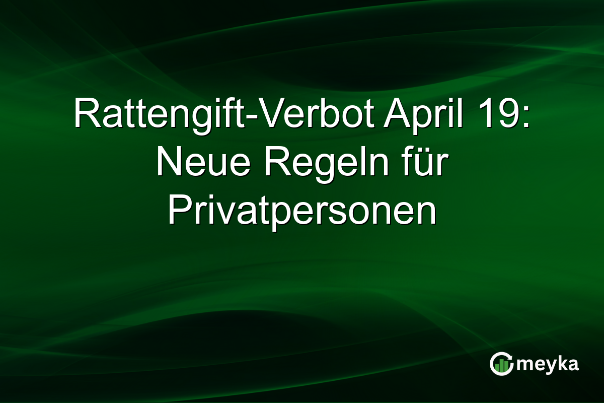 Rattengift-Verbot April 19: Neue Regeln für Privatpersonen