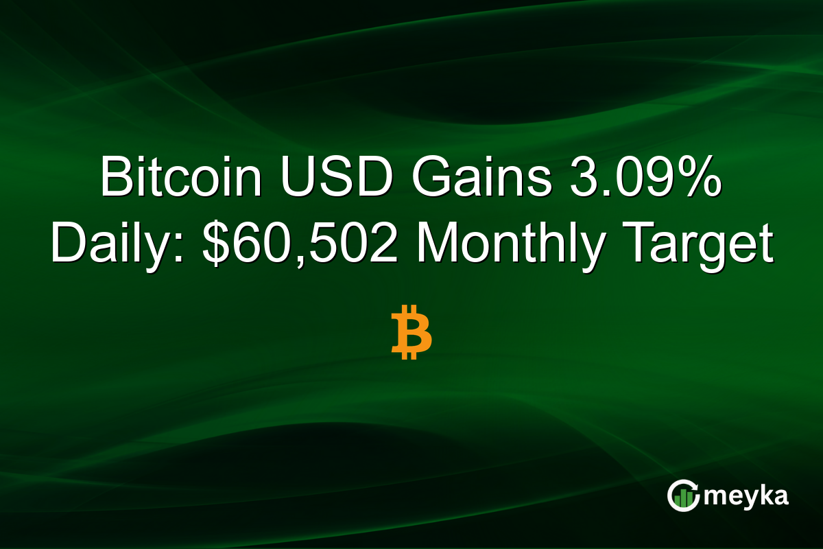Bitcoin USD Gains 3.09% Daily: $60,502 Monthly Target