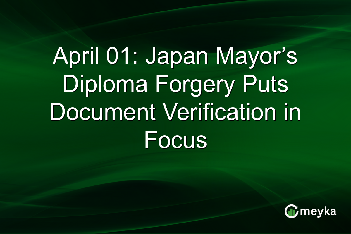 April 01: Japan Mayor’s Diploma Forgery Puts Document Verification in Focus