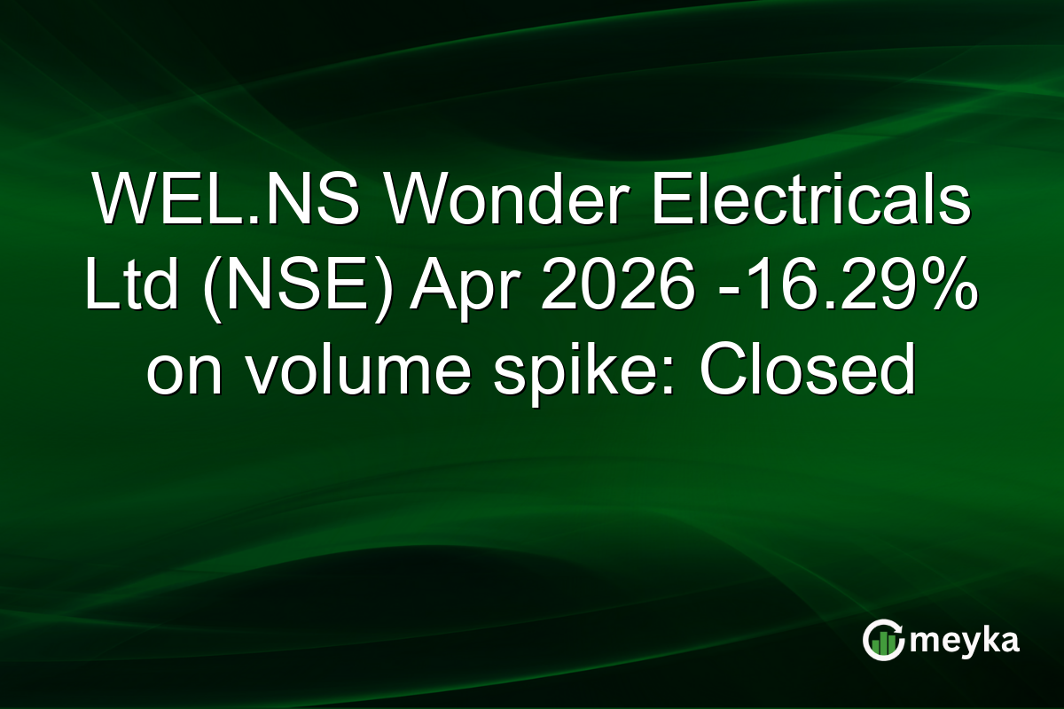 WEL.NS Wonder Electricals Ltd (NSE) Apr 2026 -16.29% on volume spike: Closed
