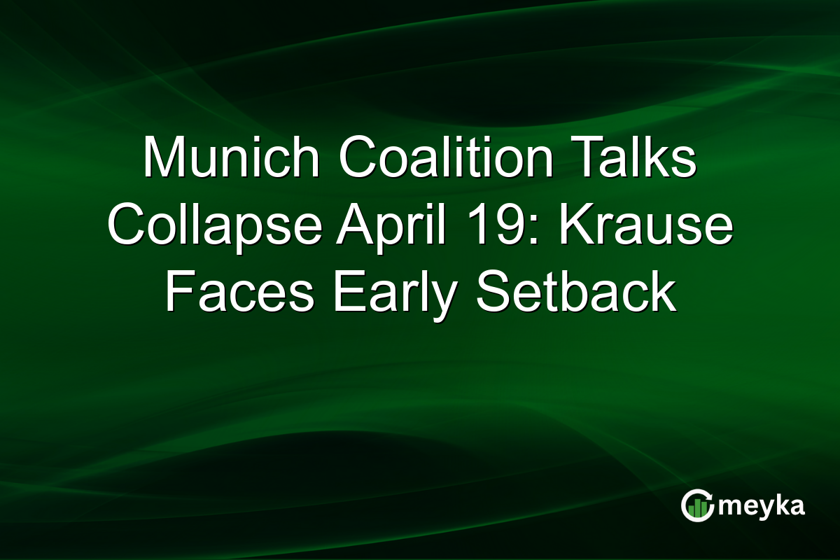 Munich Coalition Talks Collapse April 19: Krause Faces Early Setback
