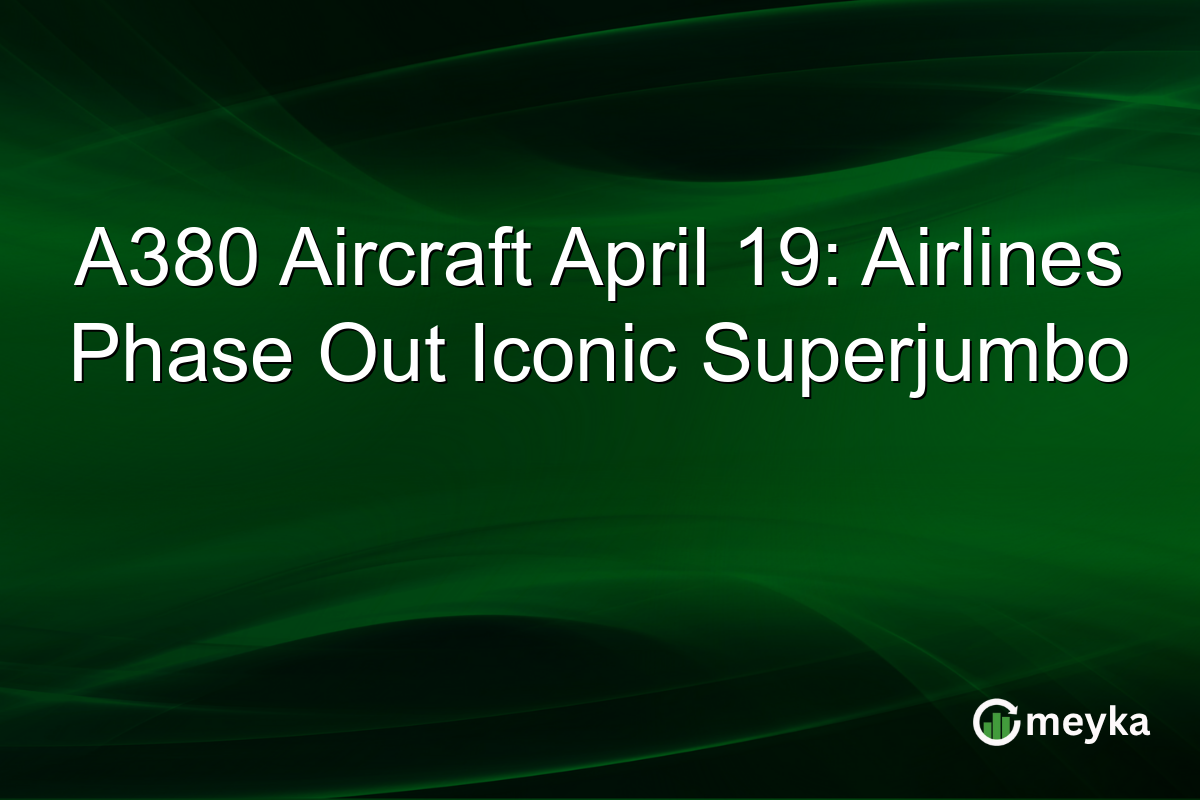 A380 Aircraft April 19: Airlines Phase Out Iconic Superjumbo