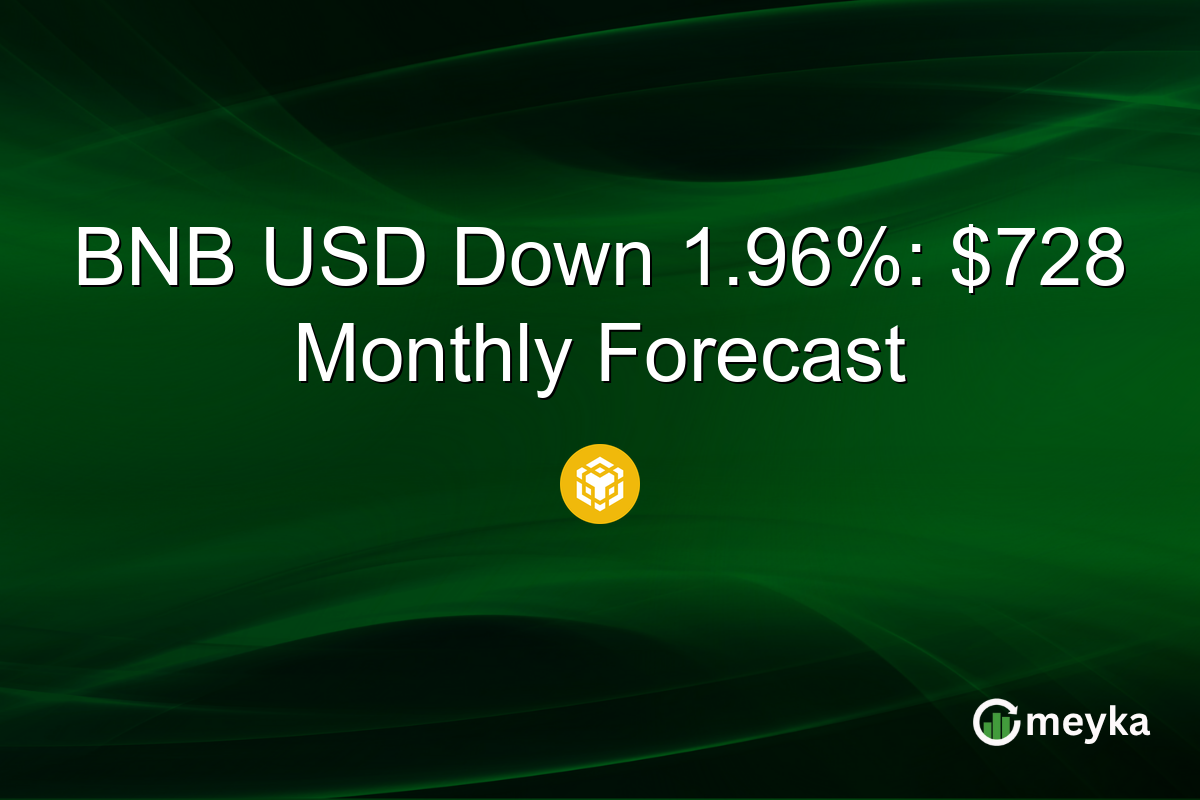 BNB USD Down 1.96%: $728 Monthly Forecast