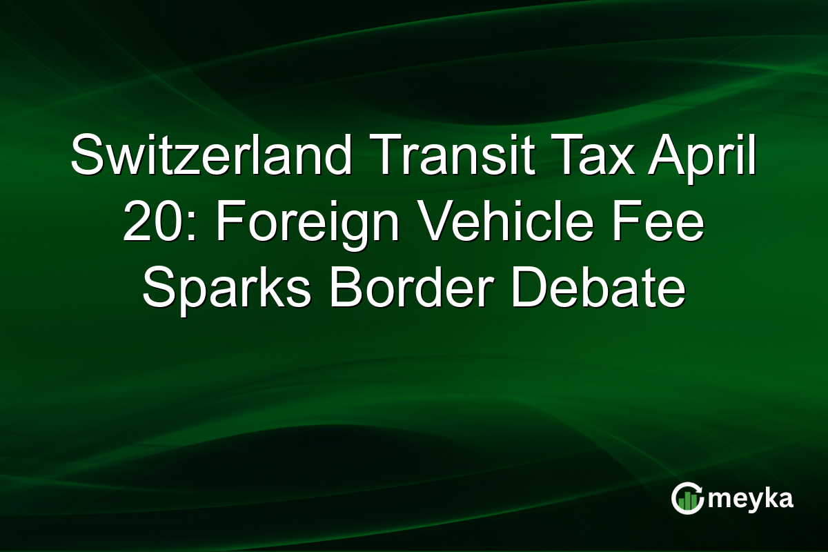Switzerland Transit Tax April 20: Foreign Vehicle Fee Sparks Border Debate