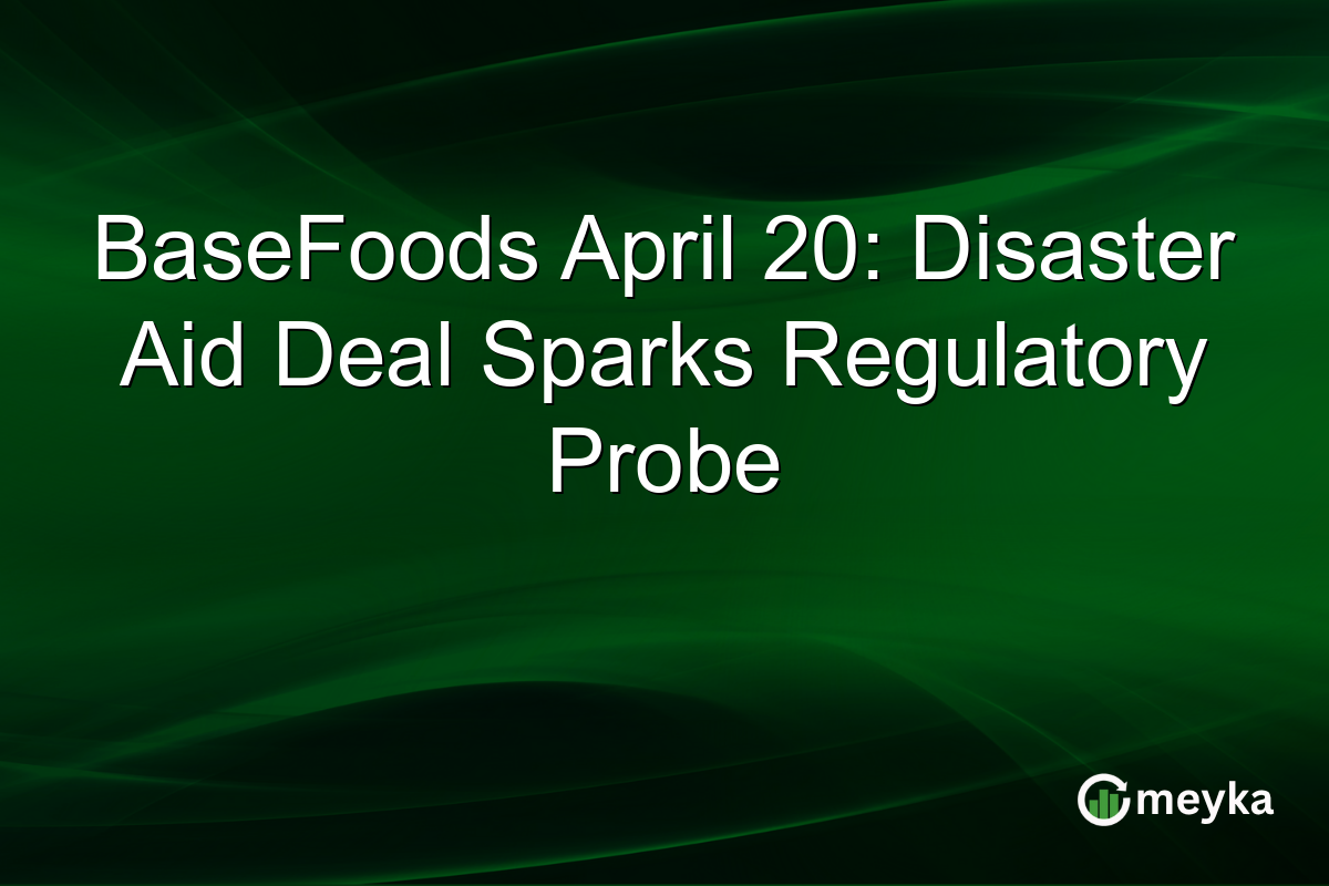 BaseFoods April 20: Disaster Aid Deal Sparks Regulatory Probe