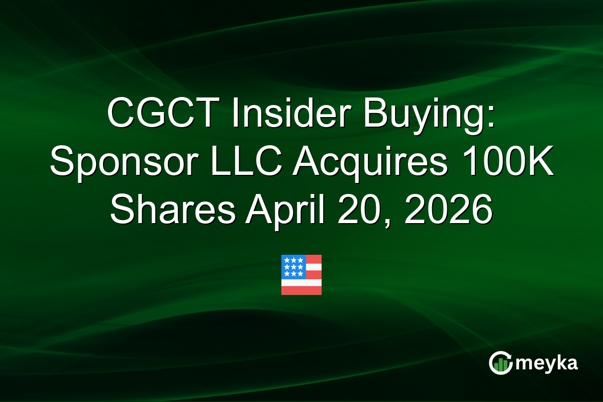 CGCT Insider Buying: Sponsor LLC Acquires 100K Shares April 20, 2026