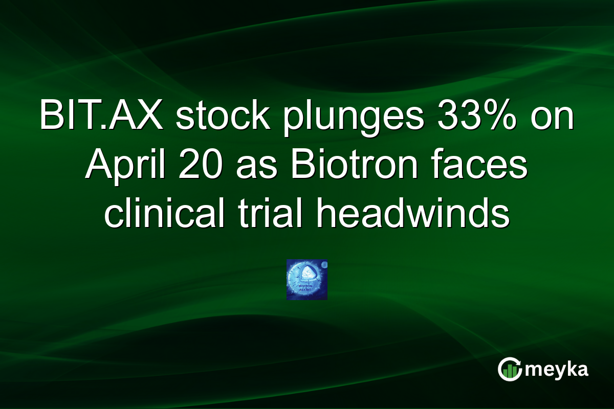 BIT.AX stock plunges 33% on April 20 as Biotron faces clinical trial headwinds