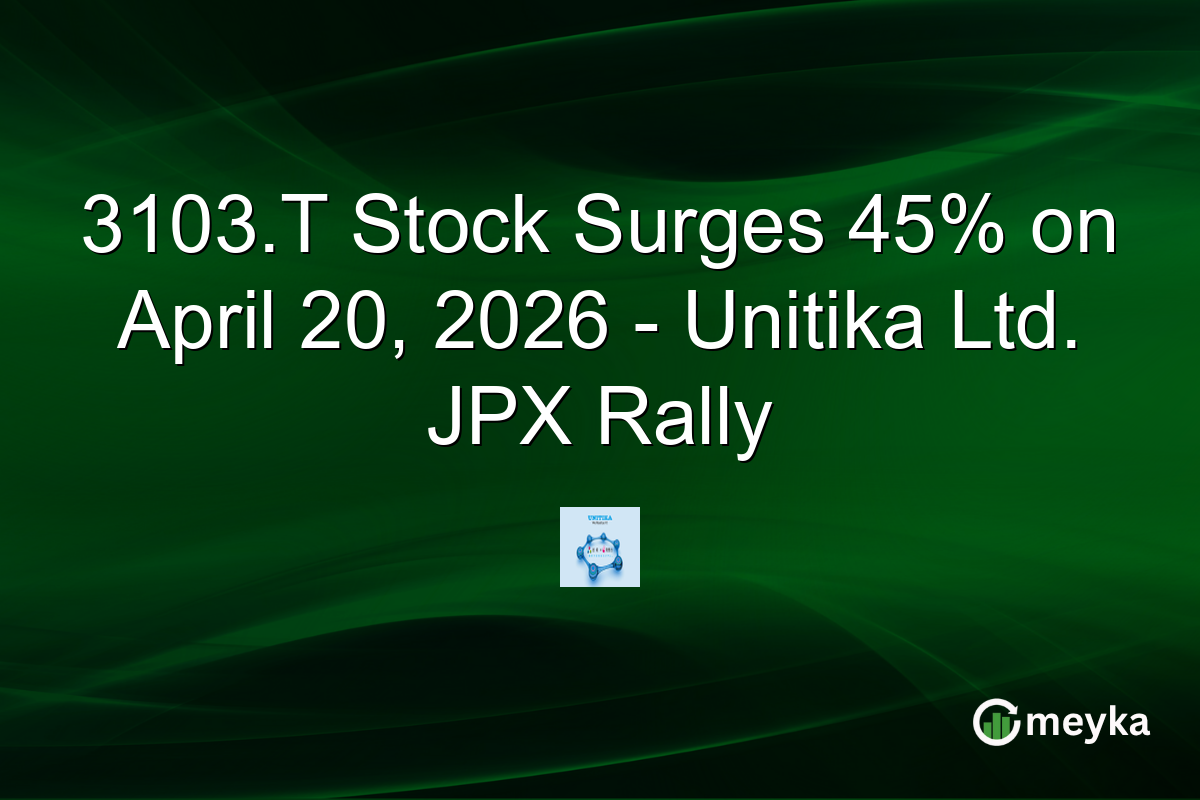 3103.T Stock Surges 45% on April 20, 2026 – Unitika Ltd. JPX Rally