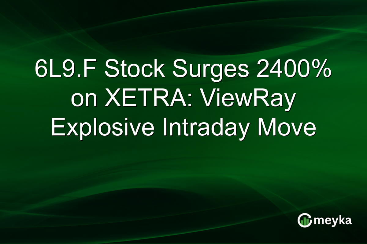 6L9.F Stock Surges 2400% on XETRA: ViewRay Explosive Intraday Move