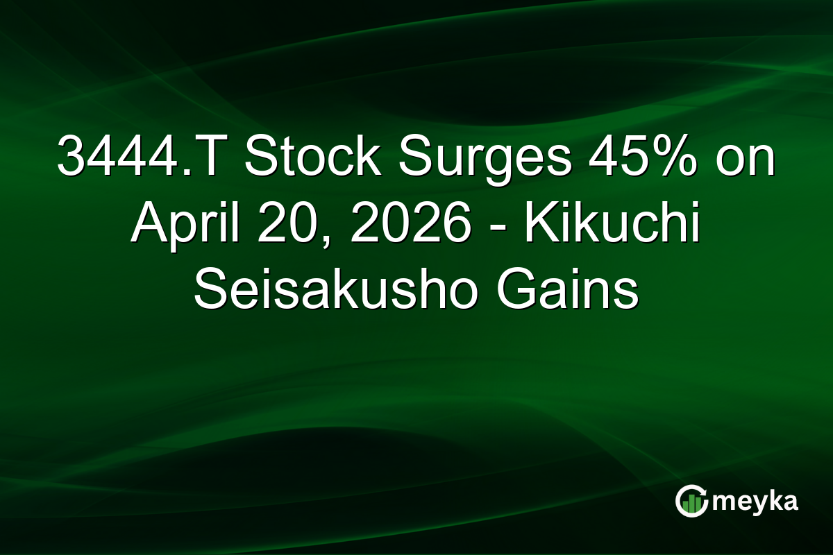 3444.T Stock Surges 45% on April 20, 2026 – Kikuchi Seisakusho Gains