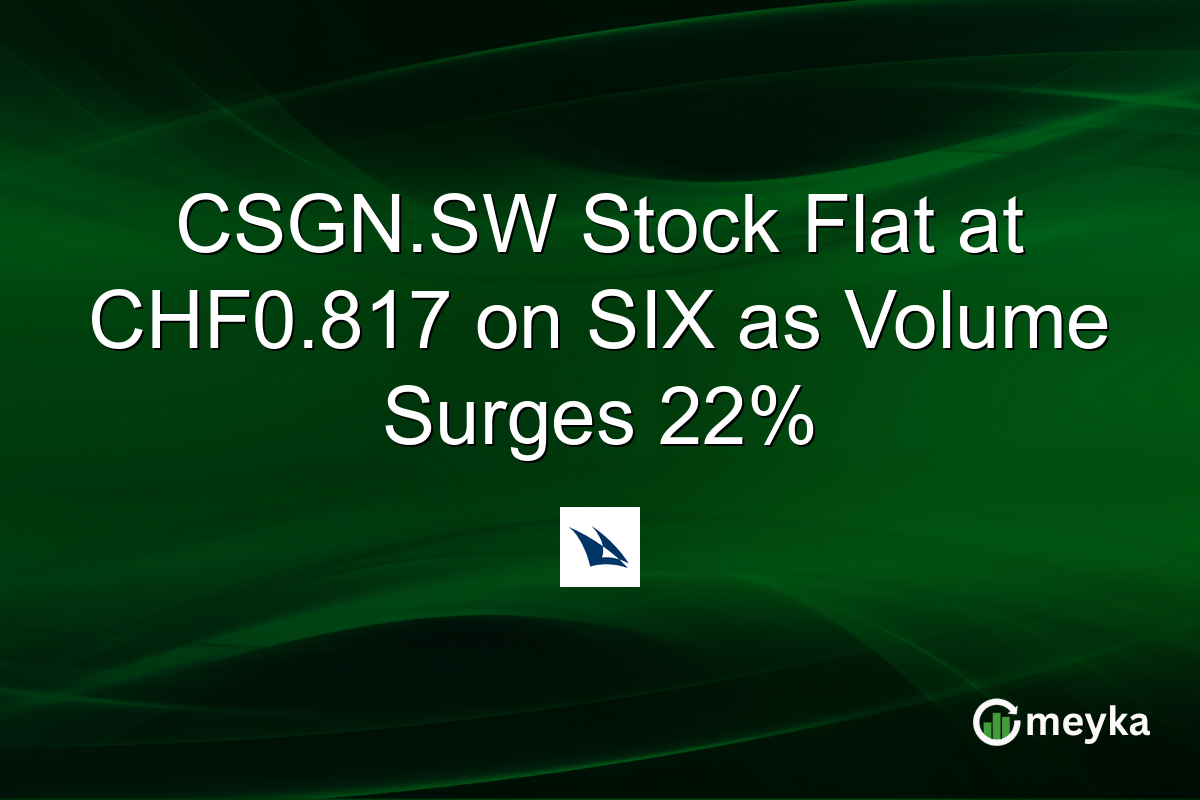 CSGN.SW Stock Flat at CHF0.817 on SIX as Volume Surges 22%