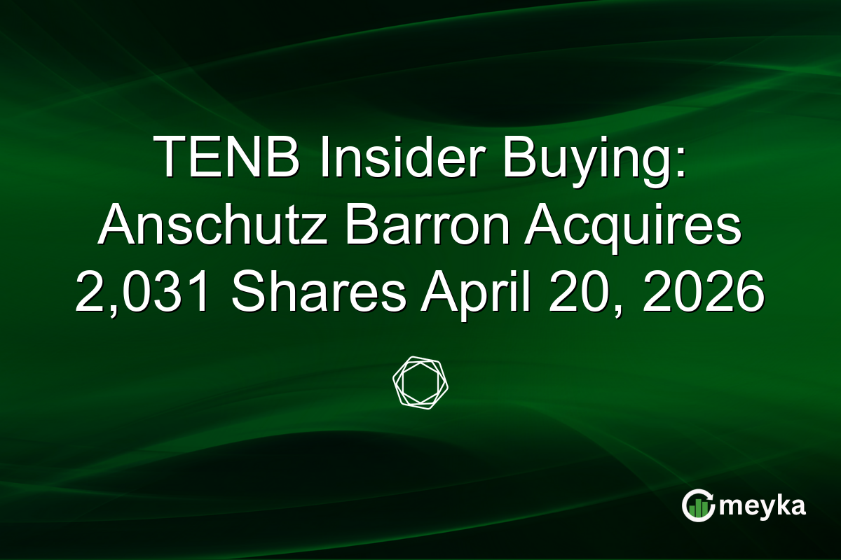 TENB Insider Buying: Anschutz Barron Acquires 2,031 Shares April 20, 2026
