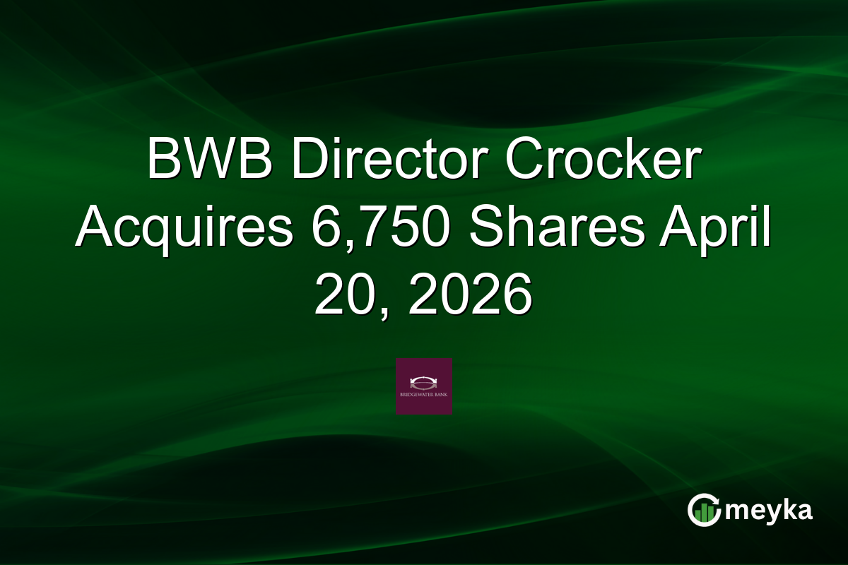 BWB Director Crocker Acquires 6,750 Shares April 20, 2026