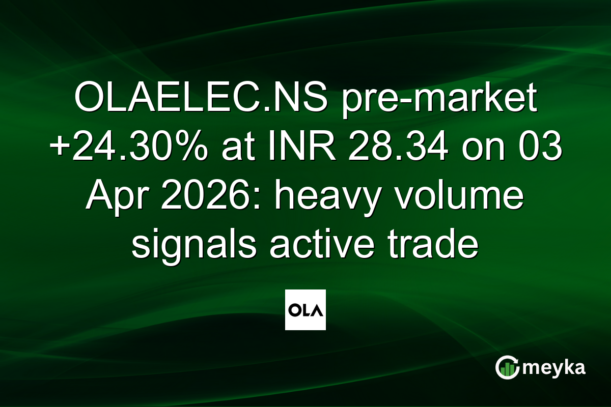 OLAELEC.NS pre-market +24.30% at INR 28.34 on 03 Apr 2026: heavy volume signals active trade