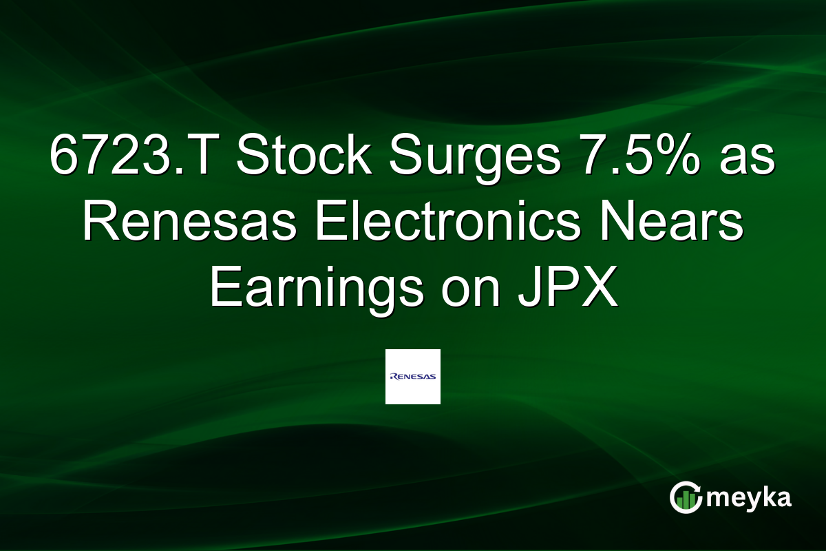 6723.T Stock Surges 7.5% as Renesas Electronics Nears Earnings on JPX