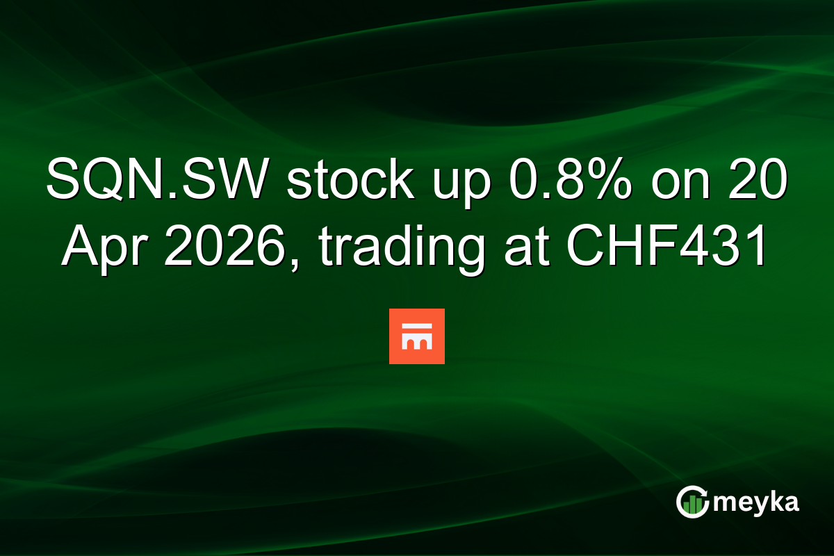 SQN.SW stock up 0.8% on 20 Apr 2026, trading at CHF431