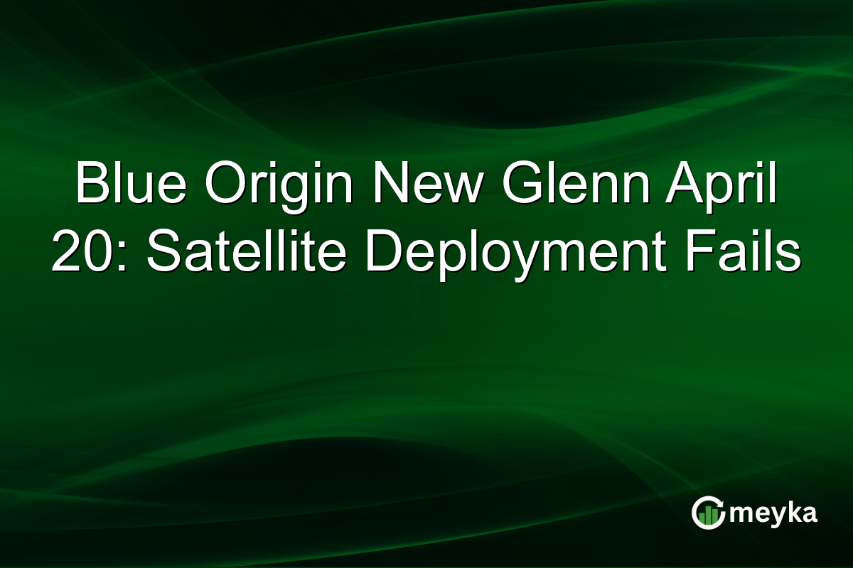Blue Origin New Glenn April 20: Satellite Deployment Fails