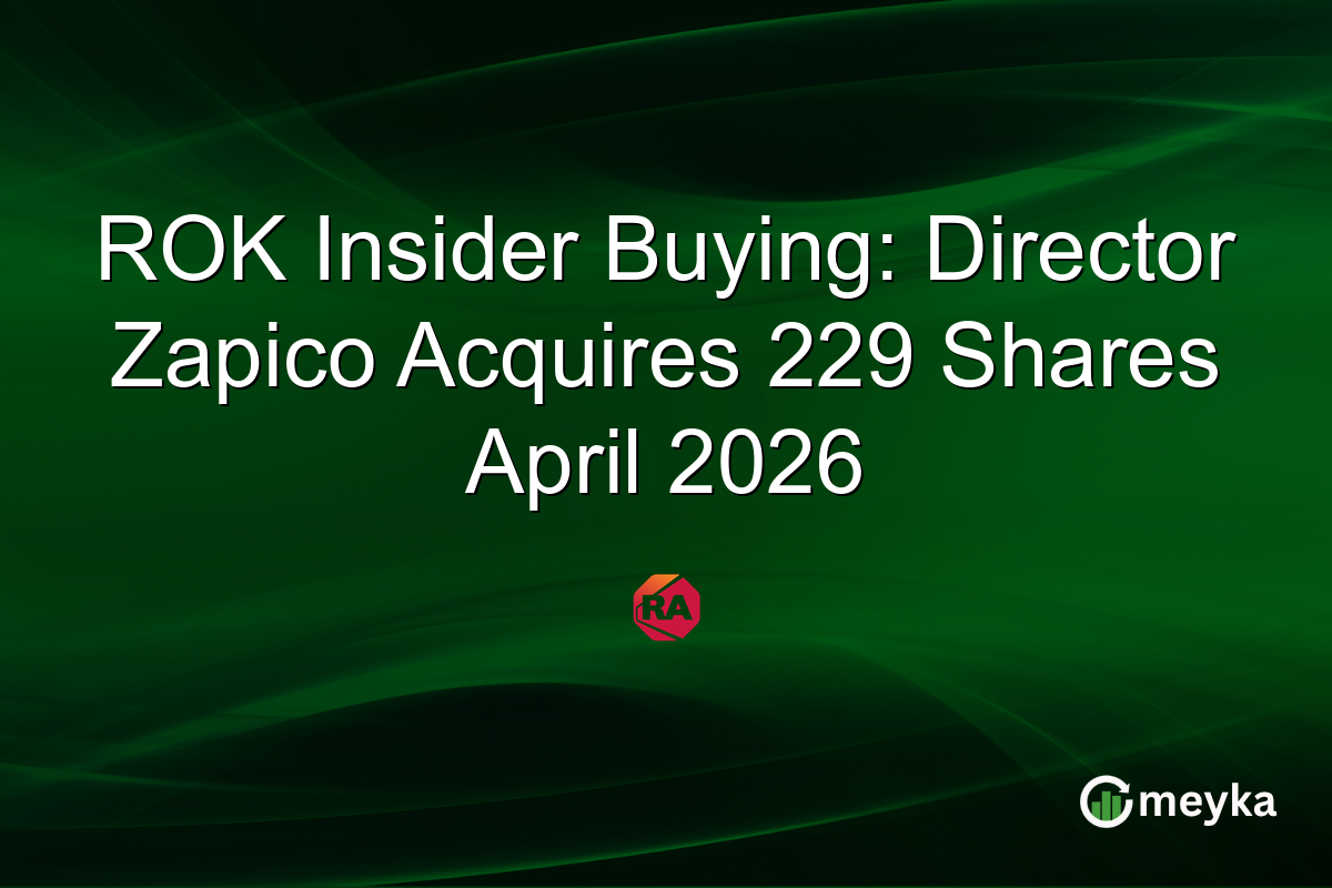 ROK Insider Buying: Director Zapico Acquires 229 Shares April 2026