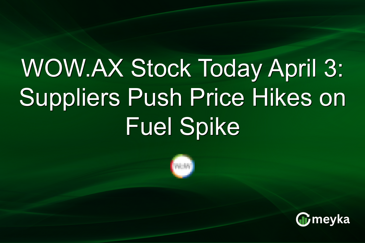 WOW.AX Stock Today April 3: Suppliers Push Price Hikes on Fuel Spike