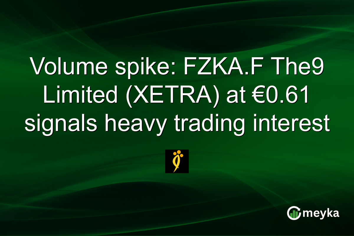 Volume spike: FZKA.F The9 Limited (XETRA) at €0.61 signals heavy trading interest