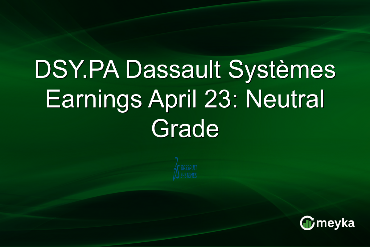 DSY.PA Dassault Systèmes Earnings April 23: Neutral Grade
