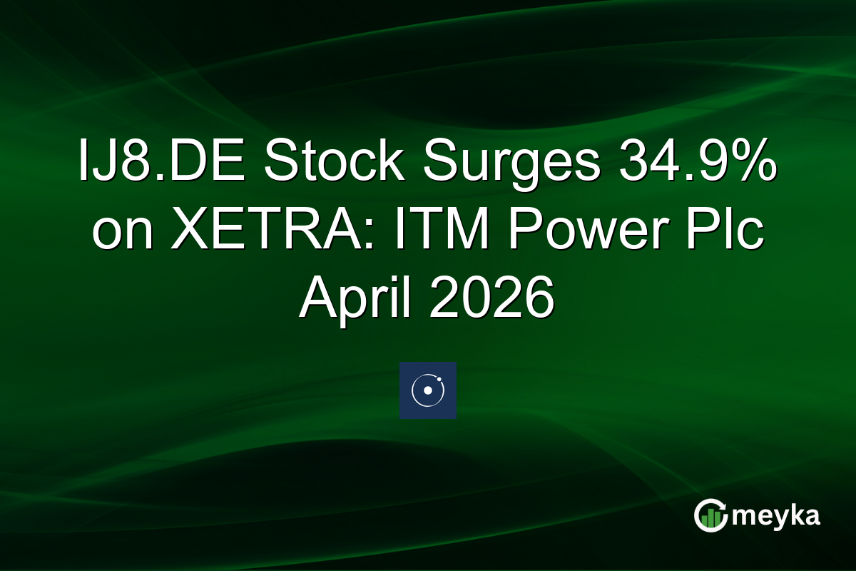 IJ8.DE Stock Surges 34.9% on XETRA: ITM Power Plc April 2026