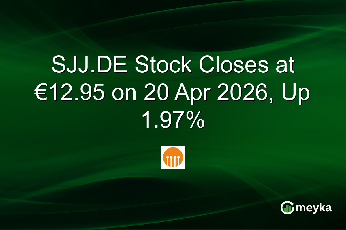 SJJ.DE Stock Closes at €12.95 on 20 Apr 2026, Up 1.97%
