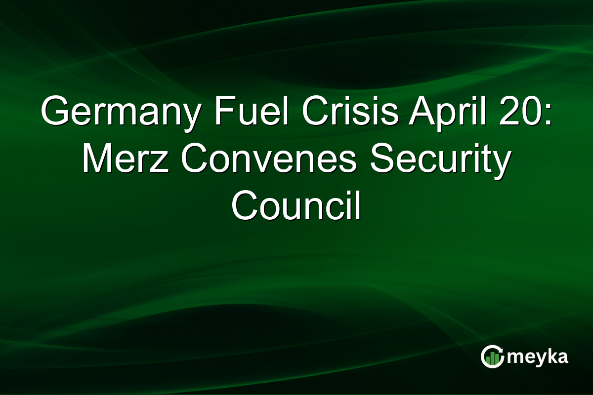 Germany Fuel Crisis April 20: Merz Convenes Security Council
