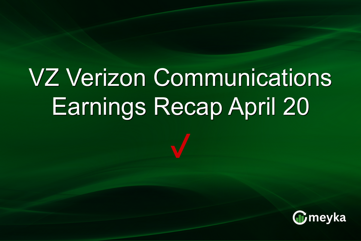 VZ Verizon Communications Earnings April 20, 2026