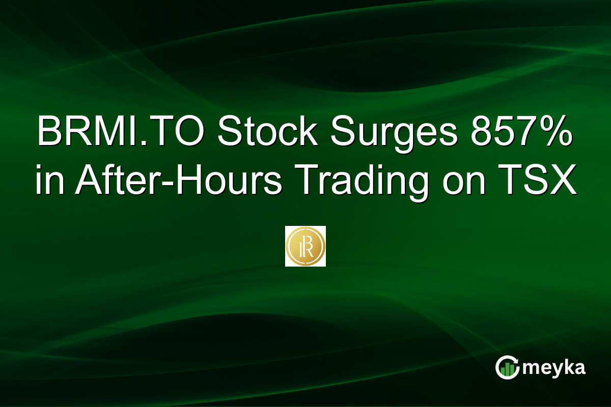 BRMI.TO Stock Surges 857% in After-Hours Trading on TSX