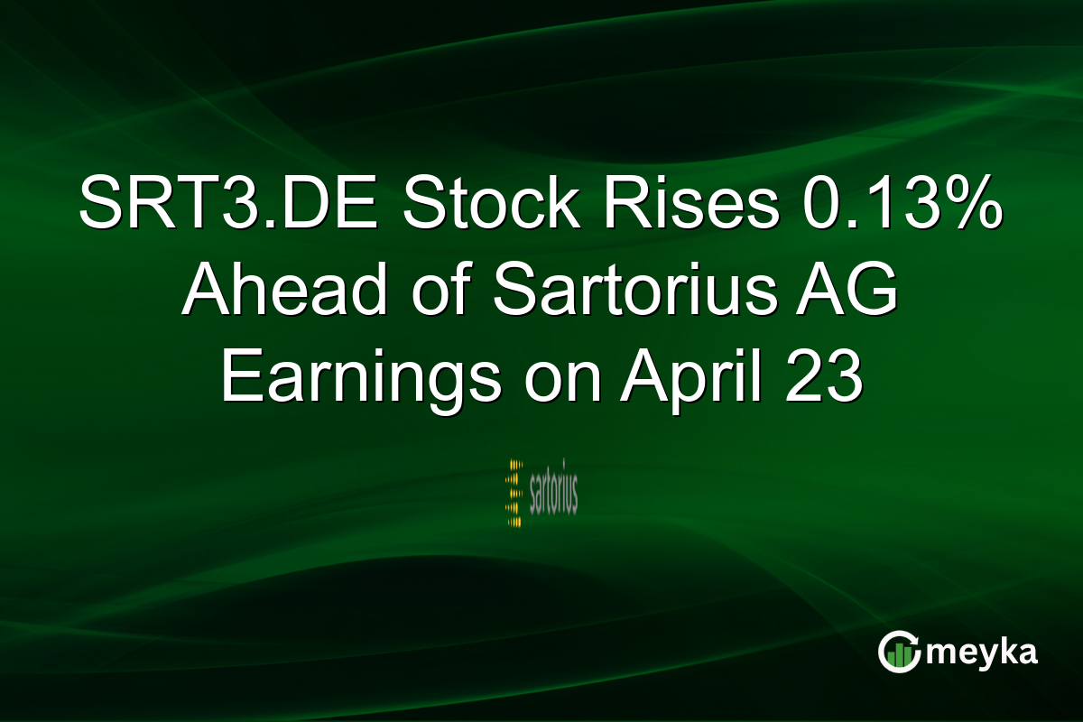 SRT3.DE Stock Rises 0.13% Ahead of Sartorius AG Earnings on April 23