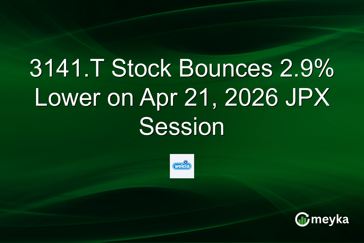 3141.T Stock Bounces 2.9% Lower on Apr 21, 2026 JPX Session